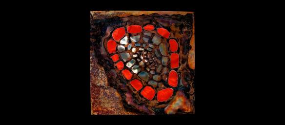 sculptural copper painting by Woody Woodill